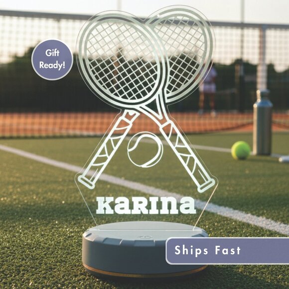 Tennis LED Night Light – Personalized Sports Decor - Picture 1 of 8